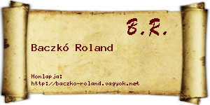 Baczkó Roland névjegykártya