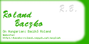 roland baczko business card